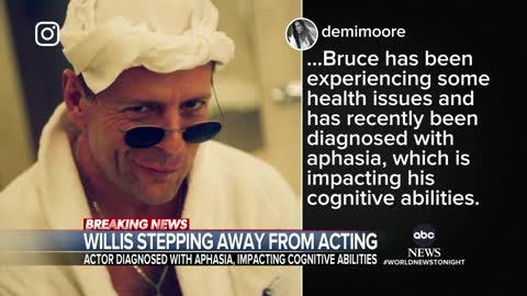 Actor Bruce Willis steps away from acting after cognitive diagnosis l WNT