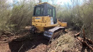 clearing Land with a Komatsu Bulldozer