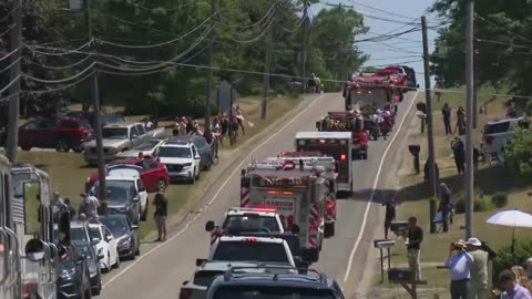 Friends And Family Gather For Fallen Hero Firefighter Corey Campetore