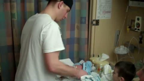 New Dad's first diaper change