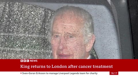 King Charles returns to London after cancertreatment | BBC News