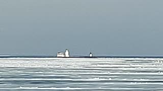 Edgewater Park Frozen Lake Erie Cleveland 2/1/22