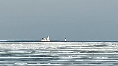 Edgewater Park Frozen Lake Erie Cleveland 2/1/22