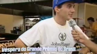 Humor - Galvão entrevista Senna no GP Brasil de 1986 - qual é o idioma???