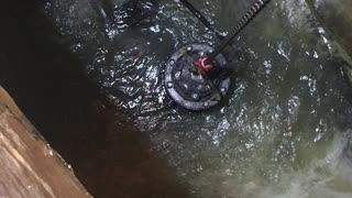 Leaking wet well sewage pump