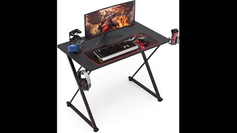 Review: DESIGNA 31'' Gaming Desk, X-Shape Computer Desk with Free Mouse pad, Cup Holder& Headph...