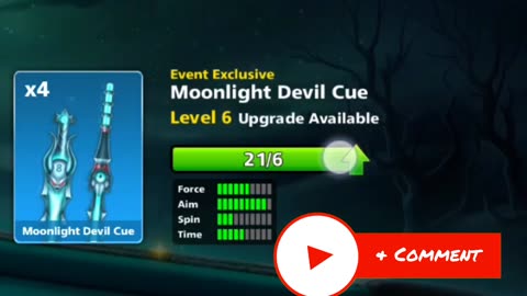 8 ball pool Game Moonlight Devil Cue Win Rings Max.