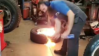 Tire Screams when Lit on Fire