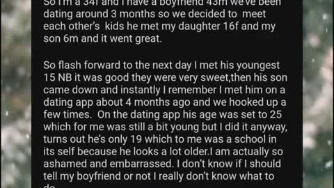 I had sex with my boyfriends son
