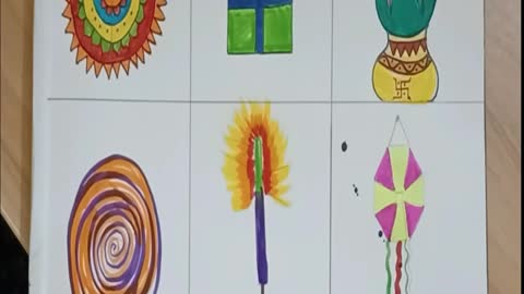 Diwali Word Drawing - Easy & Creative | Word Diwali Drawing For Kids | Creative Design For Diwali
