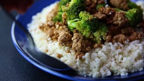 Best post-workout beef cauliflower fried rice!