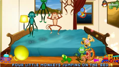 Kids Song - Five Little Monkeys Jumping On The Bed