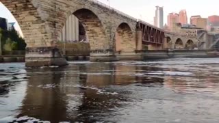 Stone Arch bridge low water level