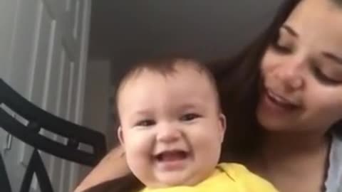 Baby Laughs Adorably When Mom Whispers In His Ears video