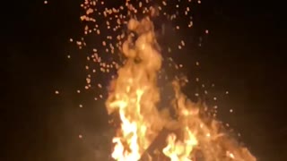 Bon Fire burning in slow motion