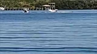 Driver Falls Out of Boat and it Hits Dock