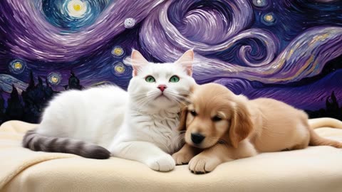 'Whiskers and Paws- An Unlikely Love Story - Heartwarming Cat and Dog Friendship#cat #doglover