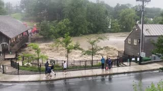 Flooding at Quechee Falls