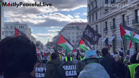 An Islamic jihadist flag was spotted at the “March on Washington for Gaza” in DC.