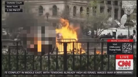 BREAKING: MAN SET HIMSELF ON FIRE OUTSIDE OF COURTHOUSE AT DONALD TRUMP'S TRIAL