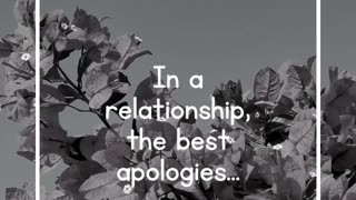 In a relationship, the best apologies...