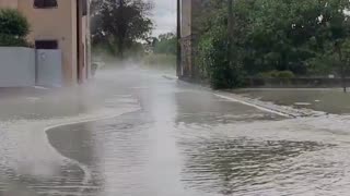 Ice-covered roads after hailstorm batters Italy