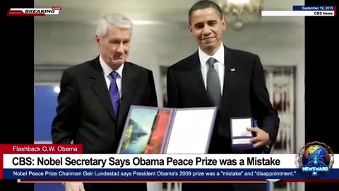 CBS NEWS: Nobel Secretary Says Obama Peace Prize was a Mistake (But Trump Is Hitler!)