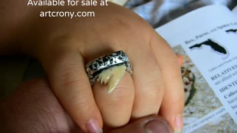 Tiger Shark Ivory Carved ring