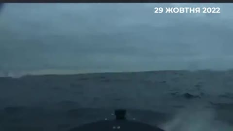 DRONE FOOTAGE FROM THE AMPHIBIOUS BRITISH KAMIKAZE DRONE IN SEVASTOPOL, RUSSIA THIS MORNING