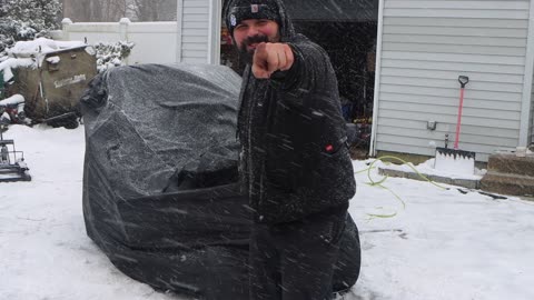 Get Lawn Tractors Ready For Sale In Middle Of A Snow Storm