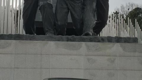 A memorial statue at Gwangju 518 Memorial Park.