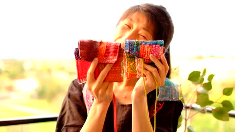 しあわせをよぶ虹織りアート・カードケース/Rainbow Weaving Art Card Case