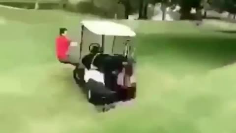 Golf Buggy Crash, Man Gets Thrown Out