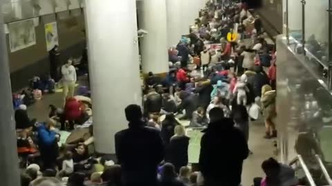 civilians hiding in the subway of Kharkov / stop war / stop Russia