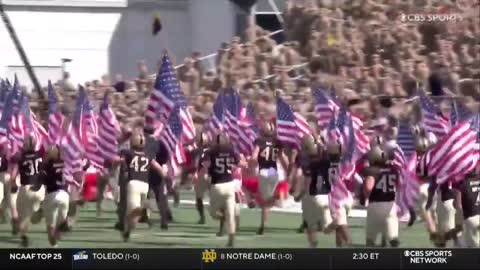 MUST SEE: Every Army Football Player Ran on the Field Carrying an American Flag Today