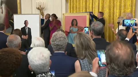 Barack and Michelle Obama unveil their portraits at the White House unveil their portraits at the White House