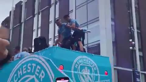 Jack Grealish nearly FALLING OFF THE BUS. 😭