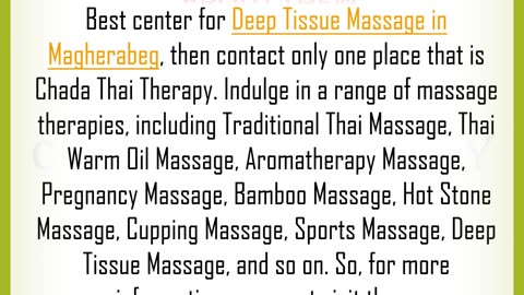 Best center for Deep Tissue Massage in Magherabeg?