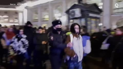 Anti-war protests broke out in Moscow and St. Petersburg after Russia's invasion of Ukraine