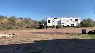 Racing the RC Cars in camp in Arizona
