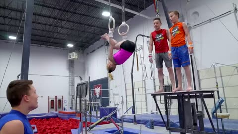 Who is the best at gymnastics? Brothers and Sister Challenge!