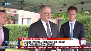 Chinese envoy responds over Australian pm's Taiwan election comment
