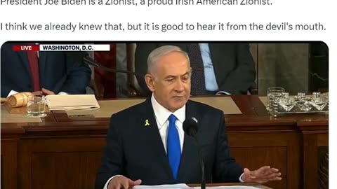 Israeli Prime Minister confirms that US President Joe Biden is a proud Irish American Zionist.