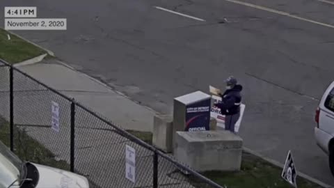 Postal Worker Delivers Absentee Ballot Envelopes To Detroit Drop Box FOUR TIMES IN ONE DAY!