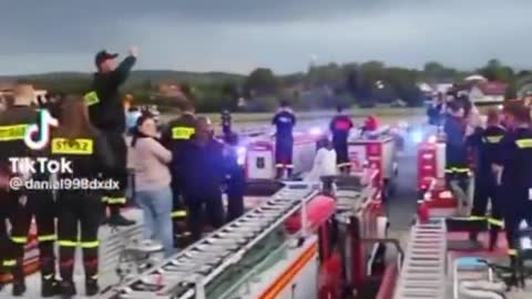 Firefighters join the protest in Netherlands