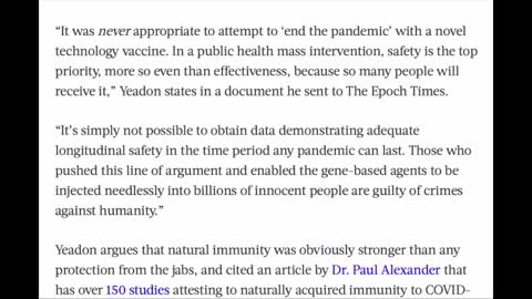 Former Pfizer VP Dr. Mike Yeadon: People Who Pushed Universal