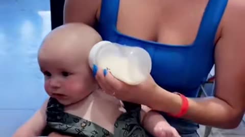Baby can definitely hear the milk #funny_clips #funny #funnyvideo #subscribeformore