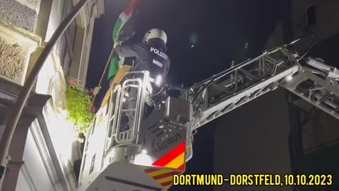 A német rendőrség nem tolerálta a palesztin zászló kihelyezését