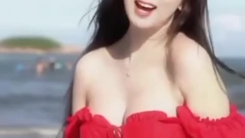 trending punjabi song||beautiful girl beach video||. girl at beach enjoying😍😃