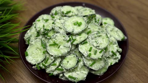 Spring cucumber salad in 5 minutes! Simple and delicious!